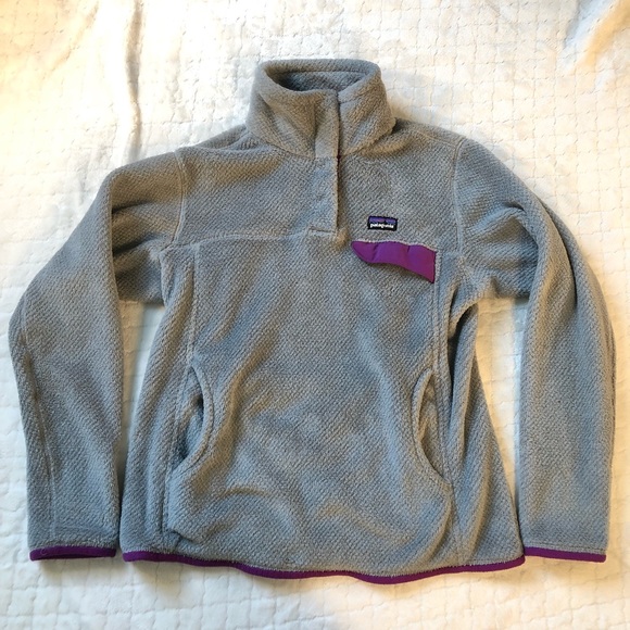 Patagonia Tops - Patagonia Gray purple retool snap t pullover/ M